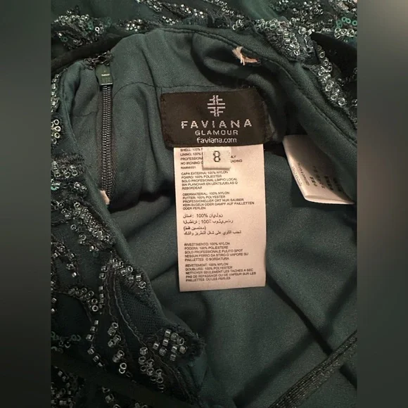 Faviana Glamour S10634 Sleeveless Lace Appliquéd Gown - Hunter Green